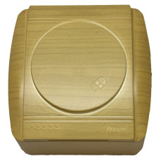 Розетка накладная одинарная с/з и крышкой LEZARD Demet клен IP20 711-4700-123