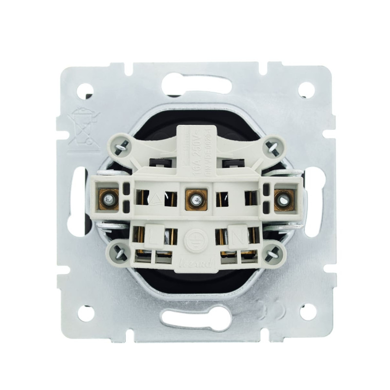 Розетка одинарная б/з LEZARD Vesna черная 742-4288-121В