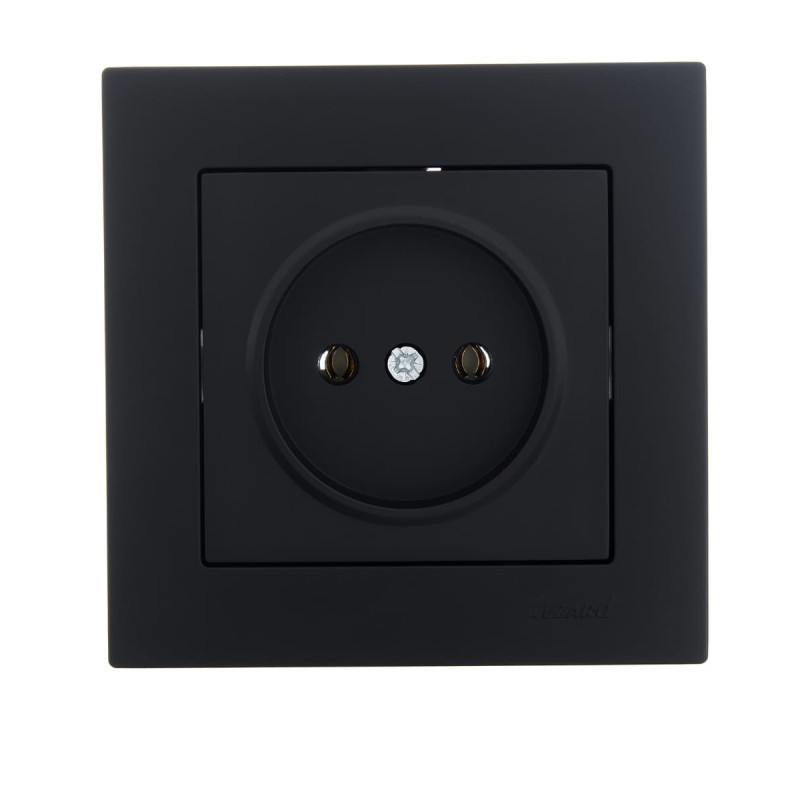 Розетка одинарная б/з LEZARD Vesna черная 742-4288-121В