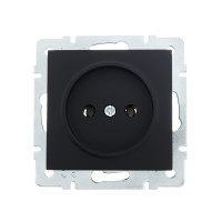 Розетка одинарная б/з LEZARD Vesna черная 742-4288-121В