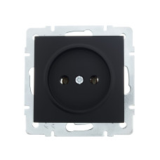 Розетка одинарная б/з LEZARD Vesna черная 742-4288-121В