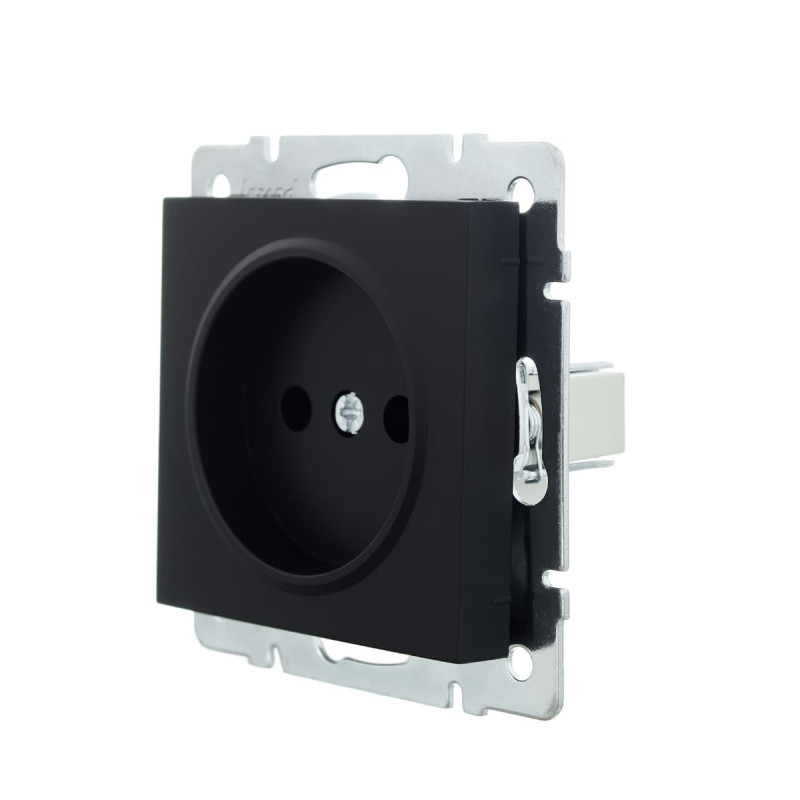 Розетка одинарная б/з LEZARD Vesna черная 742-4288-121В