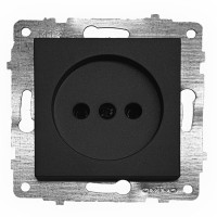 Розетка одинарная б/з OVIVO Grano черный (600-000317-215)