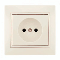 Розетка одинарная б/з с вставкой LEZARD Mira крем 701-0303-121B