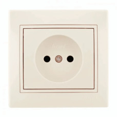 Розетка одинарная б/з с вставкой LEZARD Mira крем 701-0303-121B