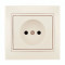 Розетка одинарная б/з с вставкой LEZARD Mira крем 701-0303-121B