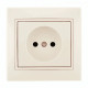 Розетка одинарная б/з с вставкой LEZARD Mira крем 701-0303-121B