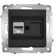 Розетка одинарная компьютерная RJ-45 OVIVO Grano черный (600-000317-229)