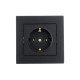 Розетка одинарна з/з LEZARD Vesna чорна 742-4288-122B