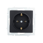 Розетка одинарна з/з LEZARD Vesna чорна 742-4288-122B