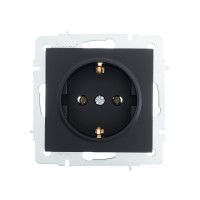 Розетка одинарная с/з LEZARD Vesna черная 742-4288-122B