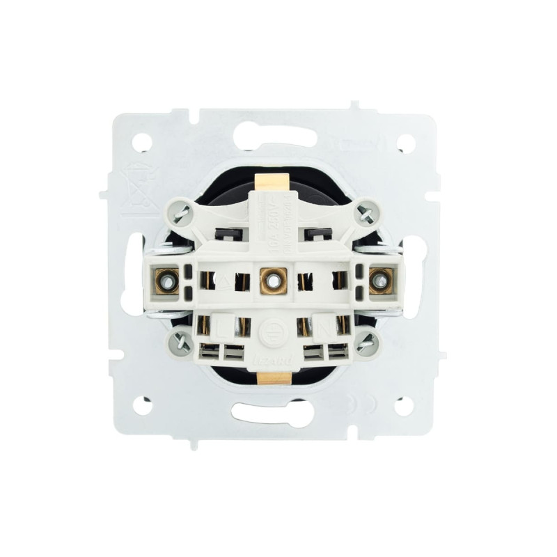 Розетка одинарна з/з LEZARD Vesna чорна 742-4288-122B