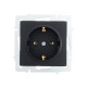 Розетка одинарная с/з LEZARD Vesna черная 742-4288-122B