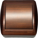 Выключатель накладной одноклавишный LEZARD Demet античный кедр IP20 711-0400-100