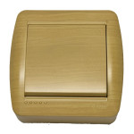 Выключатель накладной одноклавишный LEZARD Demet клен IP20 711-4700-100