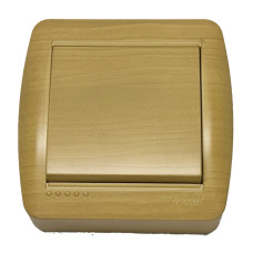 Выключатель накладной одноклавишный LEZARD Demet клен IP20 711-4700-100