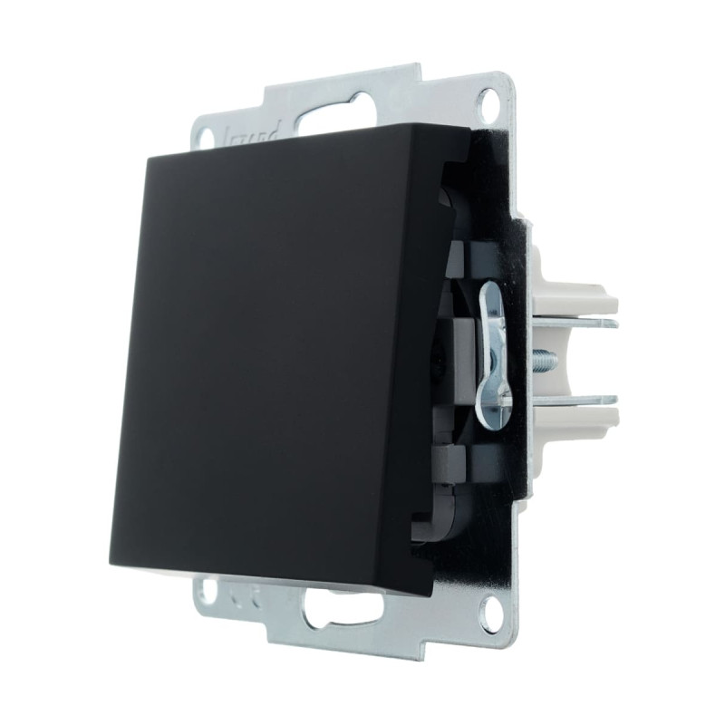 Выключатель одноклавишный LEZARD Vesna черный 742-4288-100