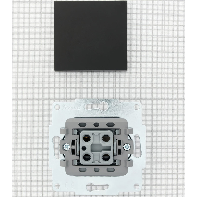 Выключатель одноклавишный LEZARD Vesna черный 742-4288-100