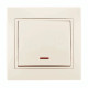 Выключатель одноклавишный с подсветкой и вставкой LEZARD Mira крем