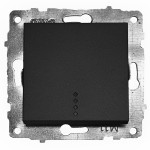 Выключатель одноклавишный с подсветкой OVIVO Grano черный (600-000217-201)