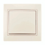 Выключатель одноклавишный с вставкой LEZARD Mira крем 701-0303-100