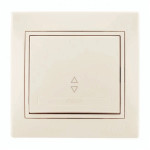 Выключатель проходной одноклавишный с вставкой LEZARD Mira крем 701-0303-105