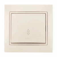 Выключатель проходной одноклавишный с вставкой LEZARD Mira крем 701-0303-105