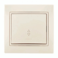 Выключатель проходной одноклавишный с вставкой LEZARD Mira крем 701-0303-105