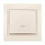 Вимикач проміжний одноклавішний зі вставкою LEZARD Mira крем 701-0303-107