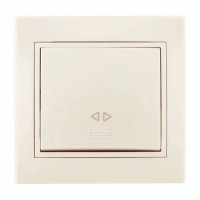 Выключатель промежуточный одноклавишный с вставкой LEZARD Mira крем 701-0303-107