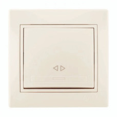 Выключатель промежуточный одноклавишный с вставкой LEZARD Mira крем 701-0303-107
