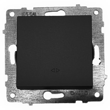 Выключатель промежуточный (реверсивный) одноклавишный OVIVO Grano черный (600-000217-214)