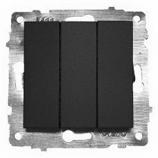 Выключатель трехклавишный OVIVO Grano черный (600-000217-254)