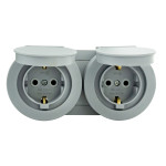 Розетка двойная с заземлением с крышкой серая xOne (406-240000-924)