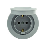 Розетка с заземлением с крышкой серая xOne (406-240000-249)