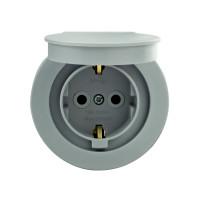 Розетка с заземлением с крышкой серая xOne (406-240000-249)