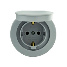 Розетка с заземлением с крышкой серая xOne (406-240000-249)