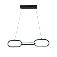 Светодиодная LED люстра LED 20W 4000K 1200Lm 180-240V овальные кольца 670мм черная (019-071-0020-020)