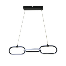 Светодиодная LED люстра LED 20W 4000K 1200Lm 180-240V овальные кольца 670мм черная (019-071-0020-020)
