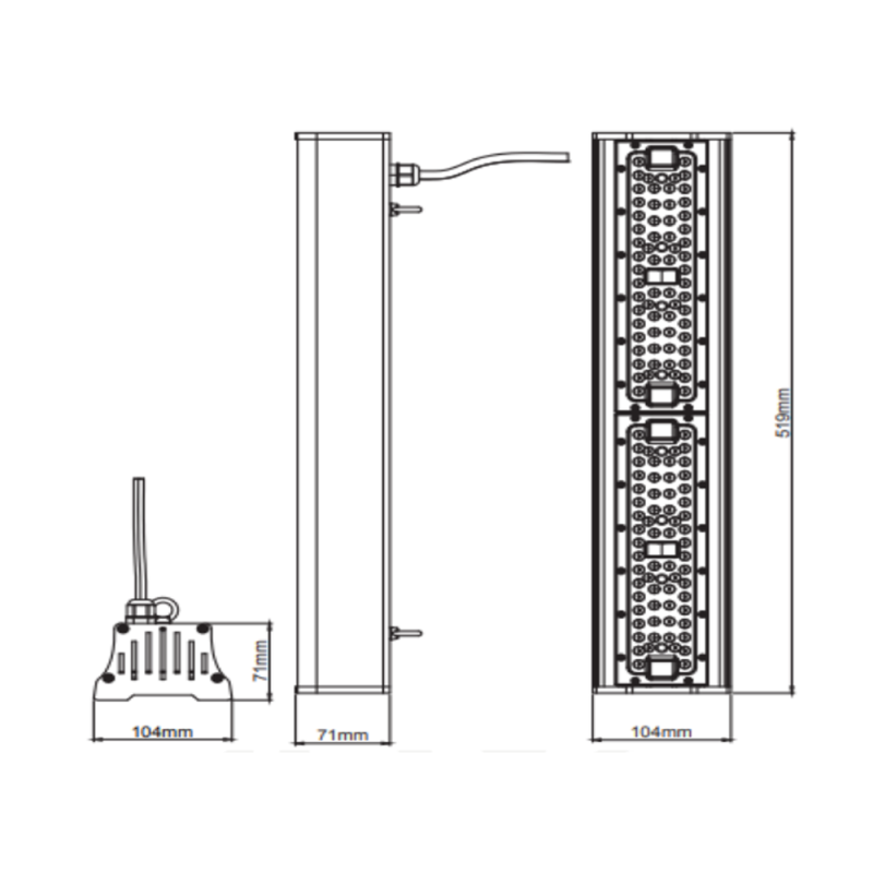 Світильник лінійний промисловий вологозахищений підвісний PYRAMID-100 (063-010-0100-010)