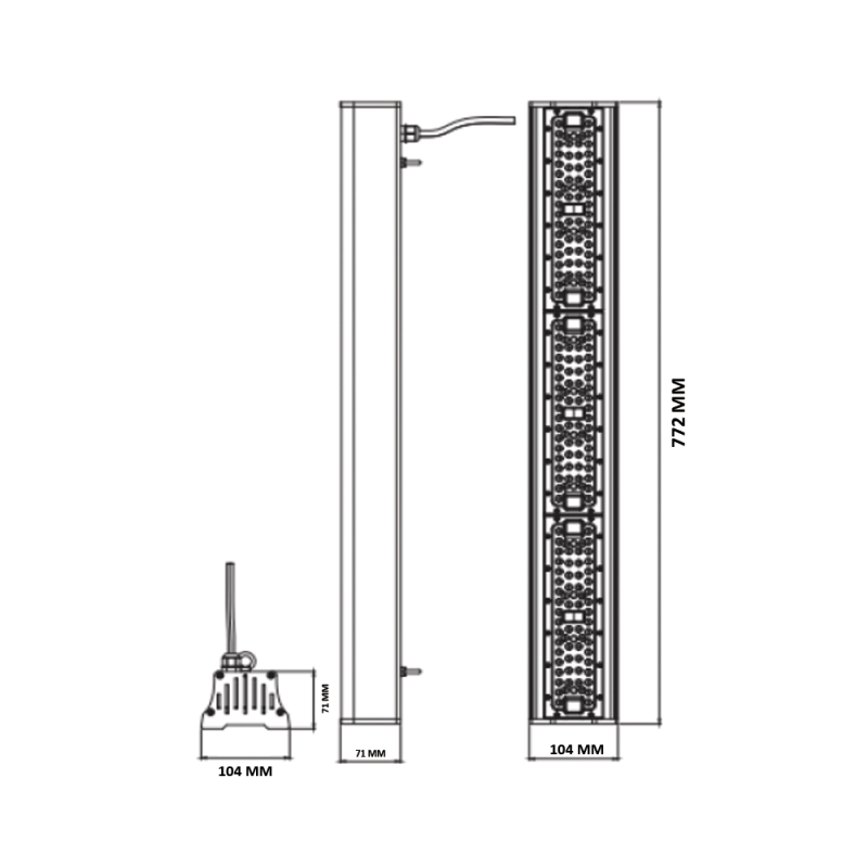 Світильник лінійний промисловий вологозахищений підвісний PYRAMID-150 (063-010-0150-010)