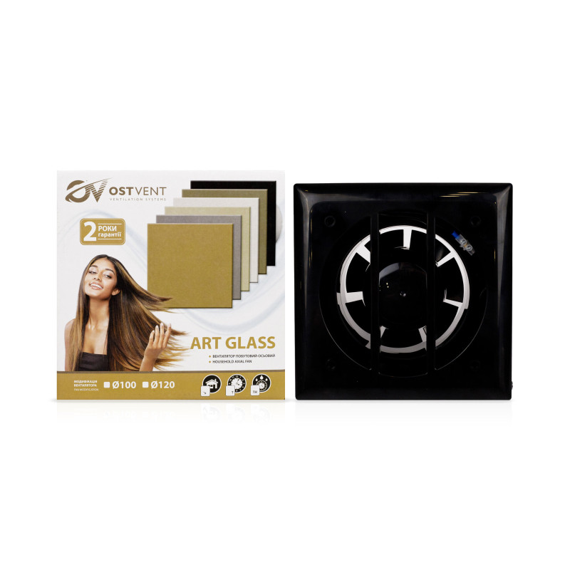 Вентилятор осевой ART GLASS 100 S Black OSTVENT (008-0011)