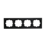 Рамка четверная горизонтальная LEZARD Vesna черная 742-4200-149