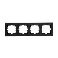 Рамка четверная горизонтальная LEZARD Vesna черная 742-4200-149