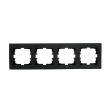 Рамка четверная горизонтальная LEZARD Vesna черная 742-4200-149
