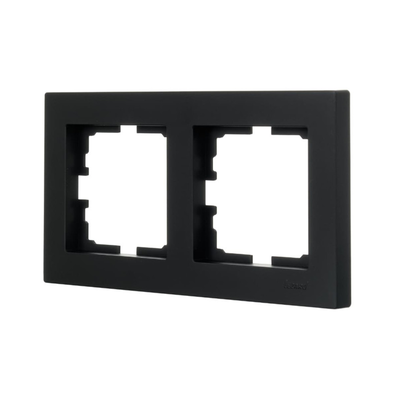 Рамка двойная горизонтальная LEZARD Vesna черная 742-4200-147