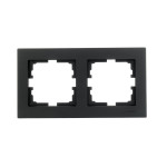 Рамка двойная горизонтальная LEZARD Vesna черная 742-4200-147