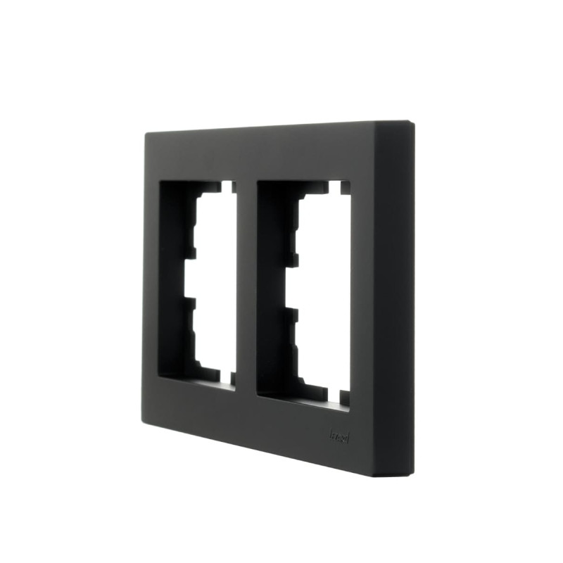 Рамка двойная горизонтальная LEZARD Vesna черная 742-4200-147