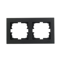 Рамка двойная горизонтальная LEZARD Vesna черная 742-4200-147