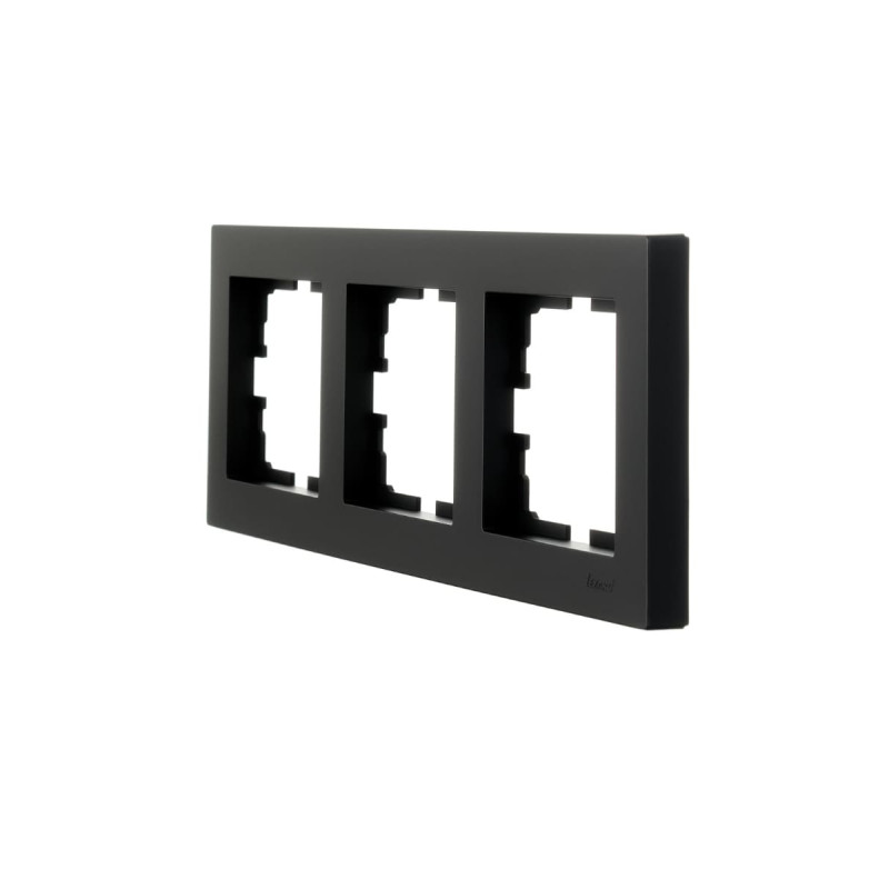 Рамка тройная горизонтальная LEZARD Vesna черная 742-4200-148